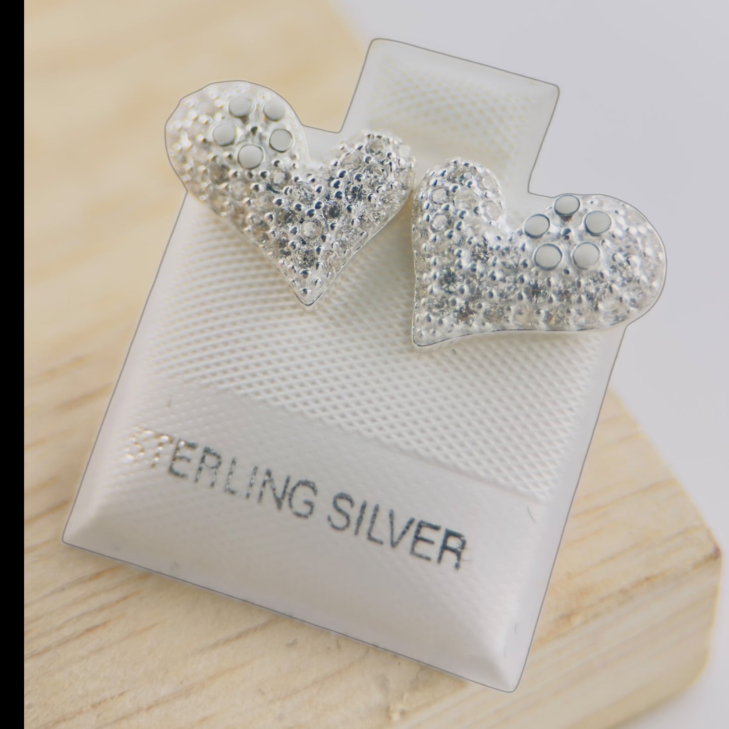 Aretes Corazón Brillo Completo Plata 925