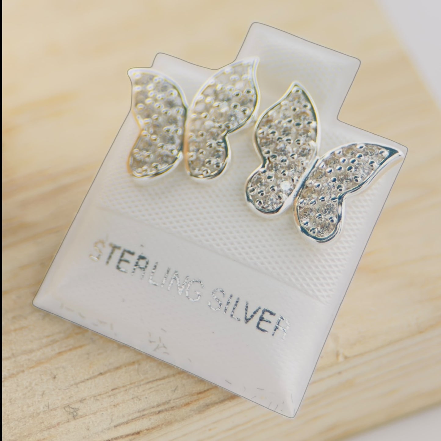 Aretes Mariposa con Piedras en Plata 925