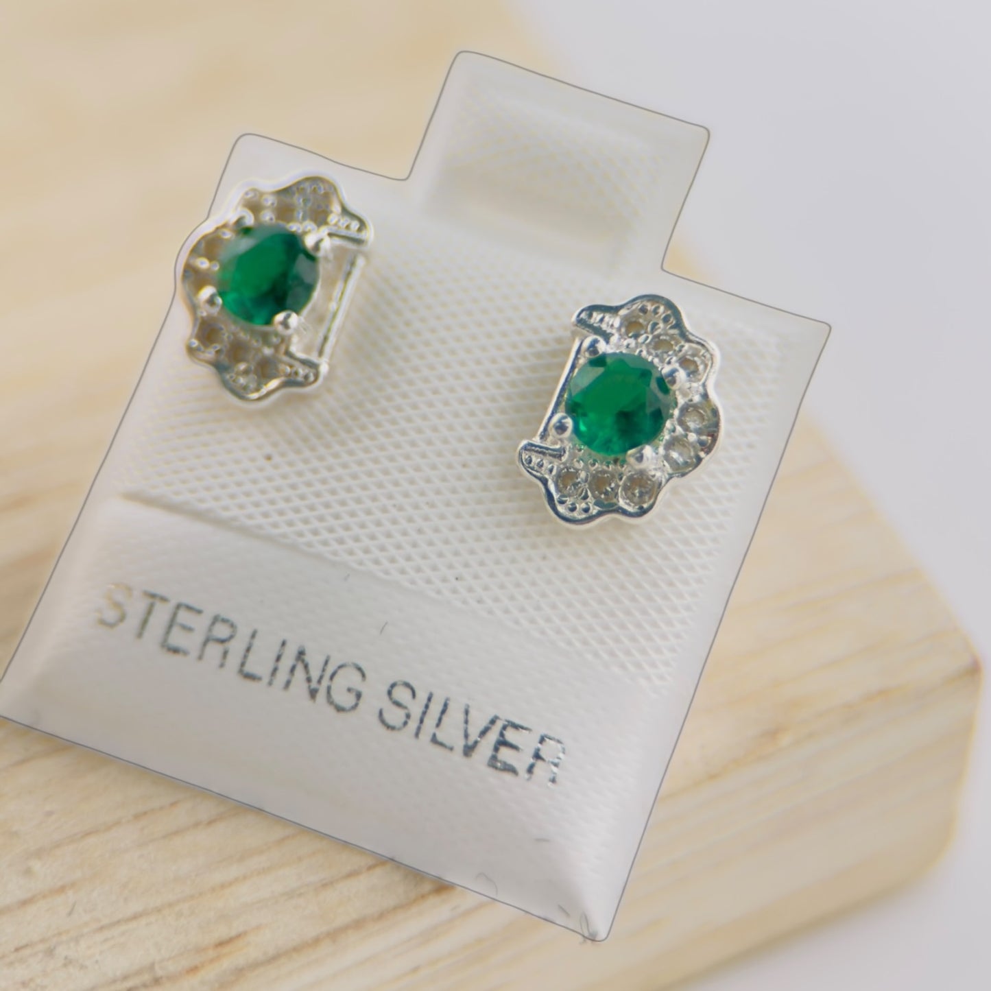 Aretes Plata 925 Marco Vintage Verde
