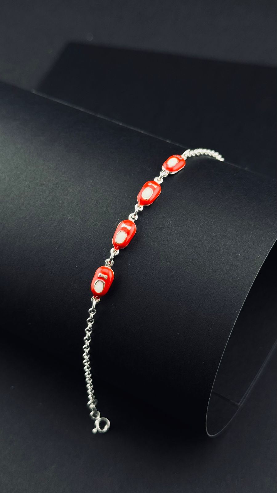 Pulsera Zapatillas Rojas Plata 925