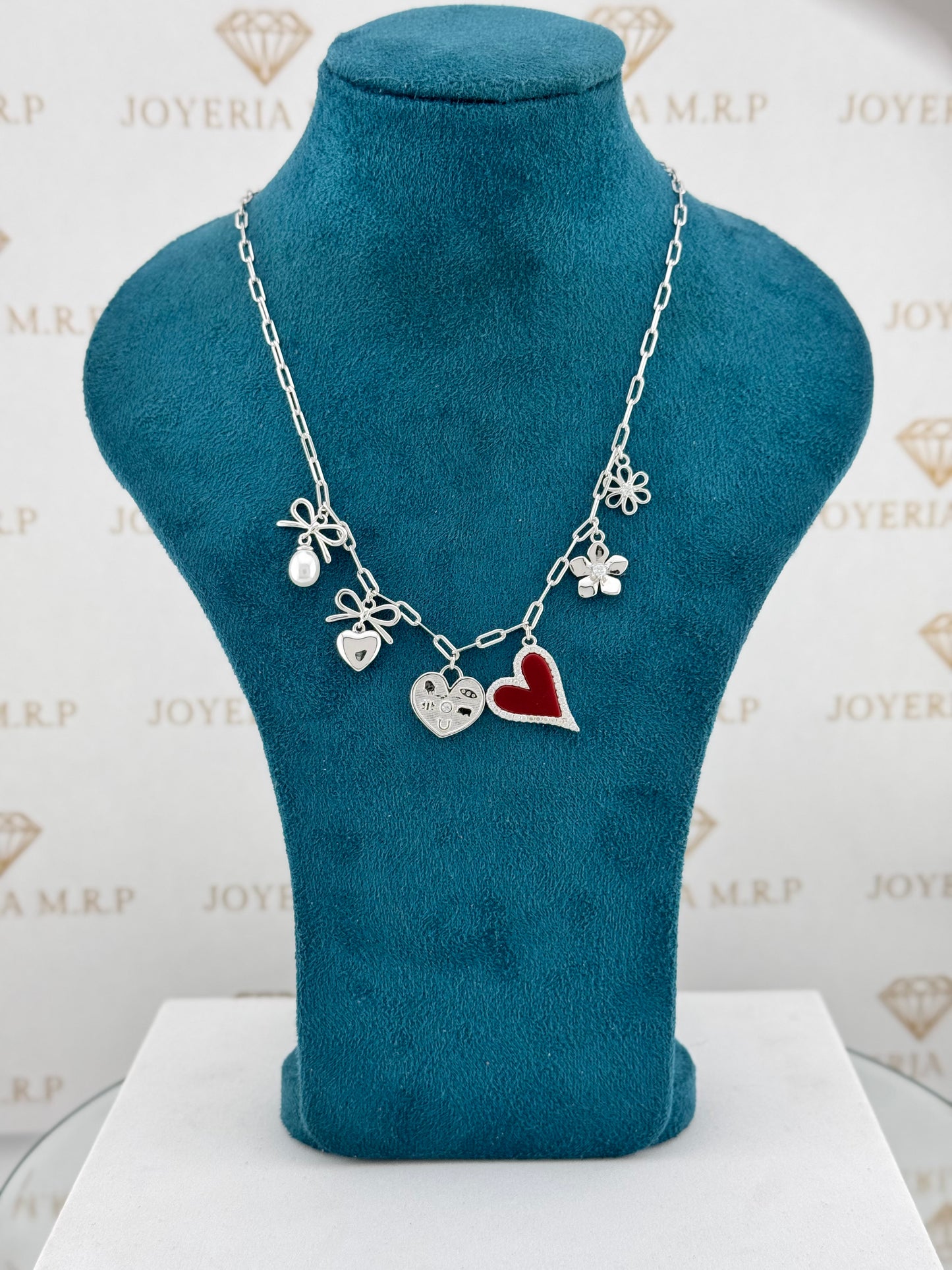 Gargantilla Paperclip Charms Romantic – Plata 925 (Disponible en Oro y Plata)