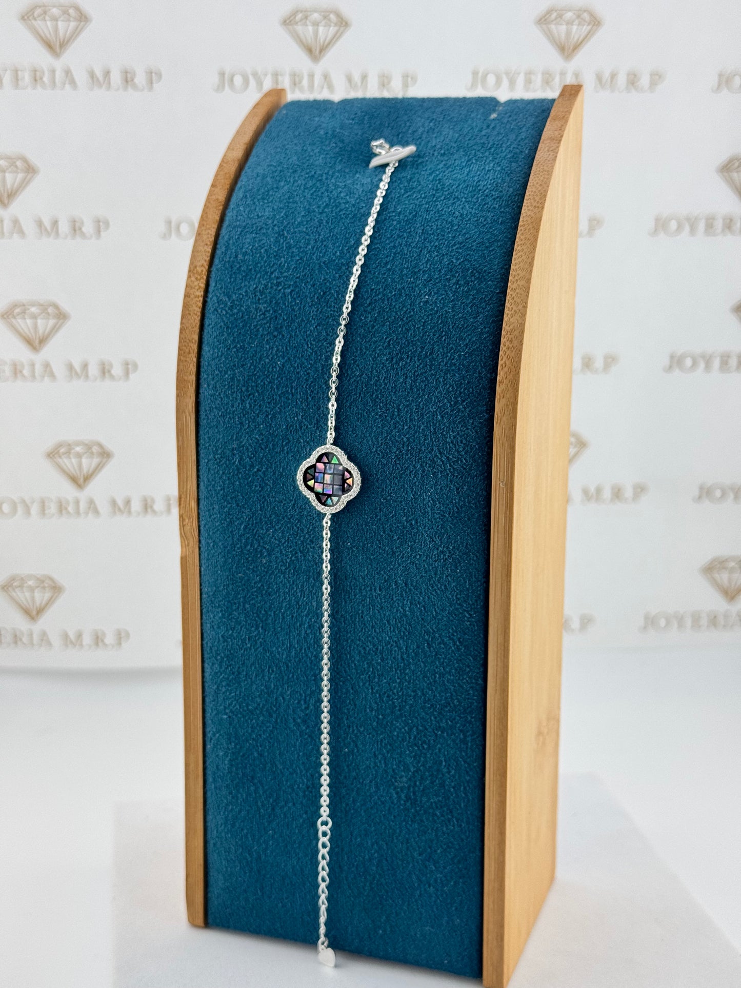 Pulsera Trébol Nácar Multicolor Plata 925