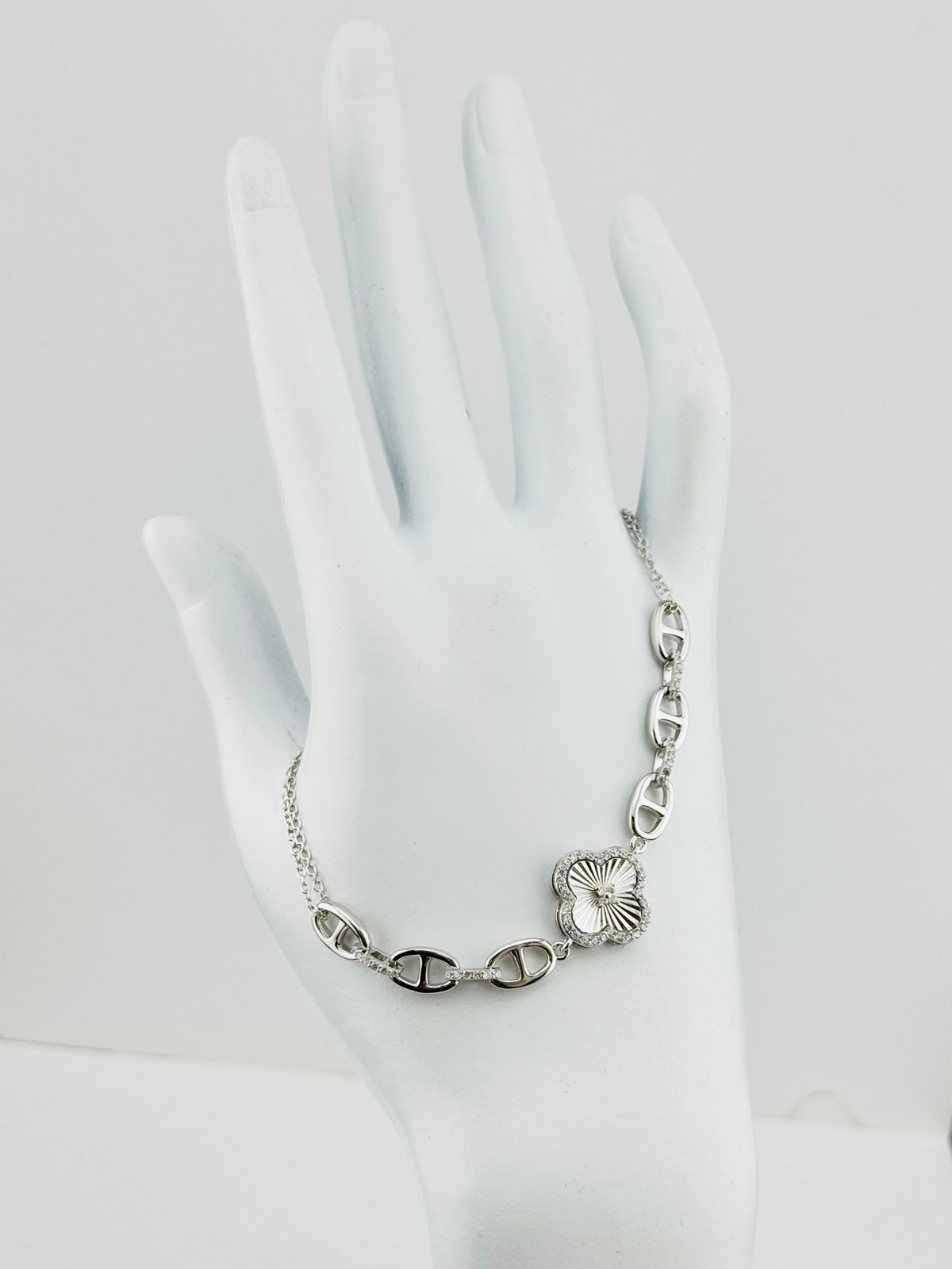 Pulsera Eslabones Marineros y Trébol