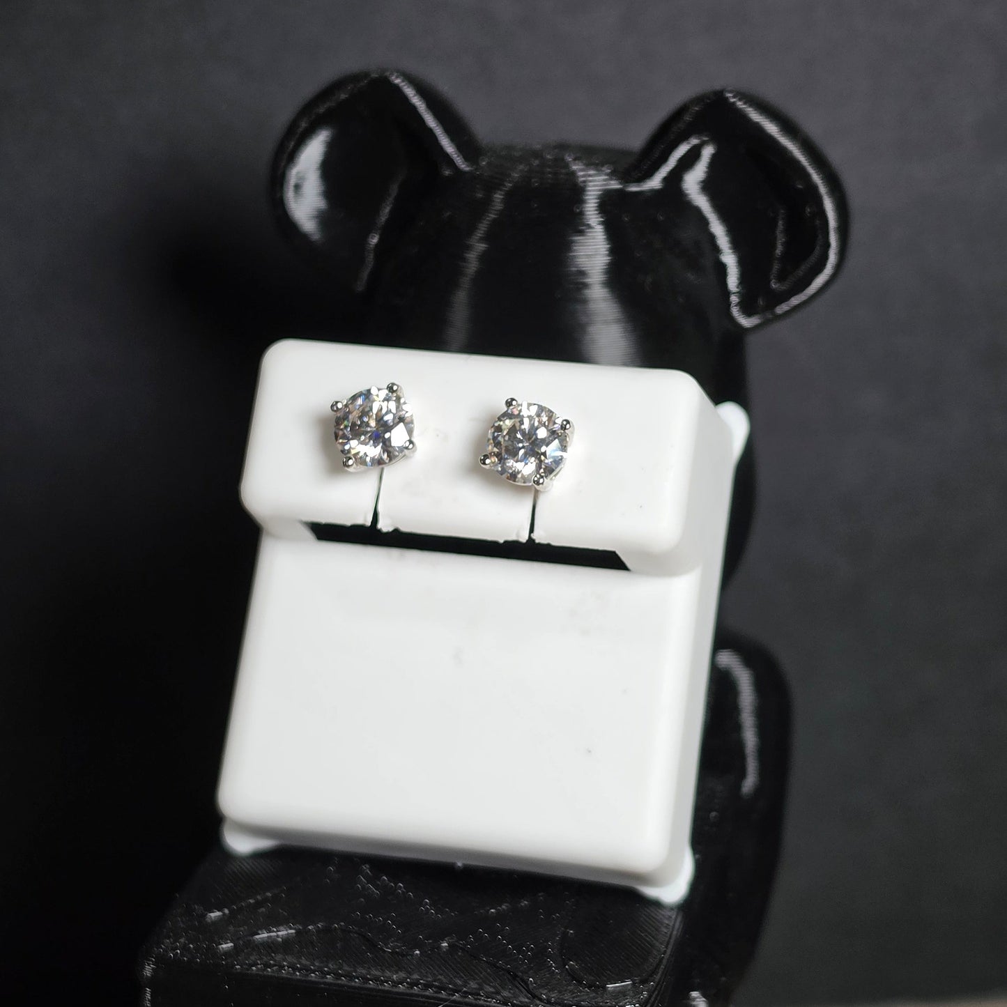 Aretes Destello Clásico 6 mm en Plata 925 con Moissanita VVS