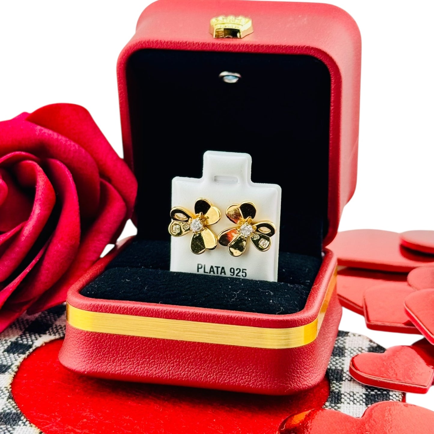Aretes Flor Elegante Plata 925