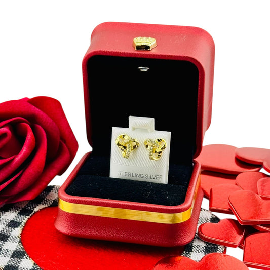 Aretes Nudo Elegante – Plata 925 Bañada en Oro