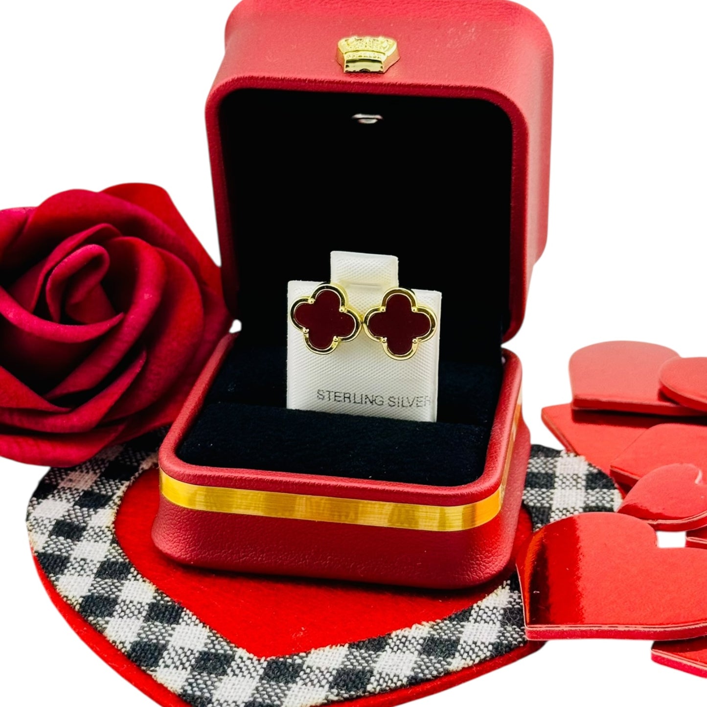 Aretes Trébol Clásico Plata 925 con Baño