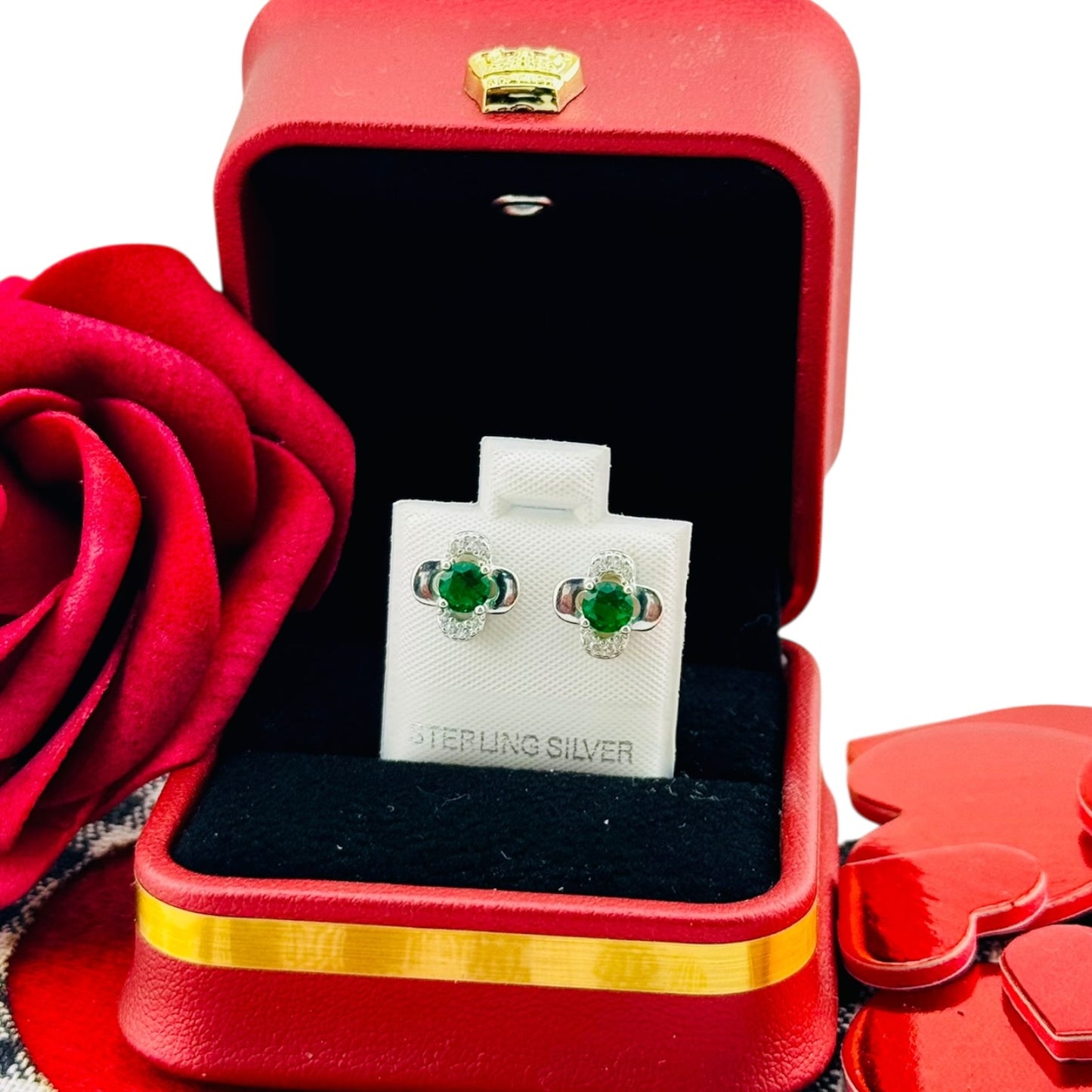 Aretes Flor Clásica Plata 925 con Zirconia
