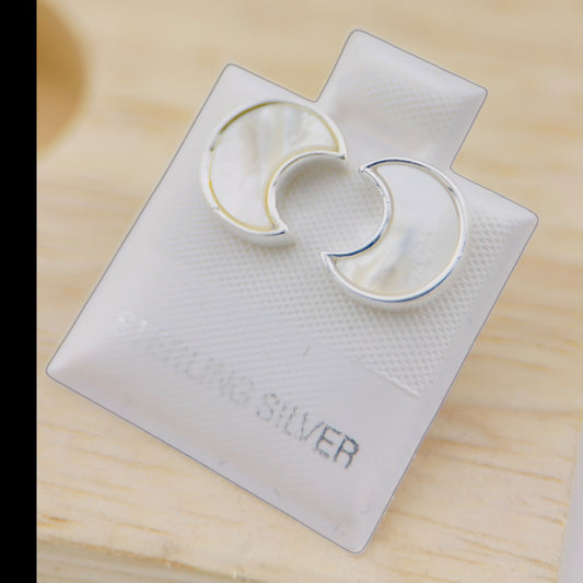 Aretes Media Luna Plata 925