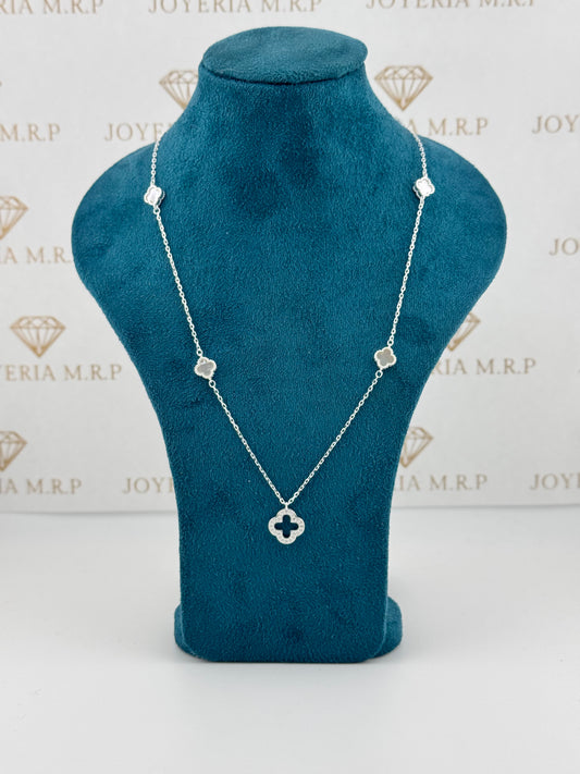 Gargantilla Trébol Clásico Triple – Plata 925