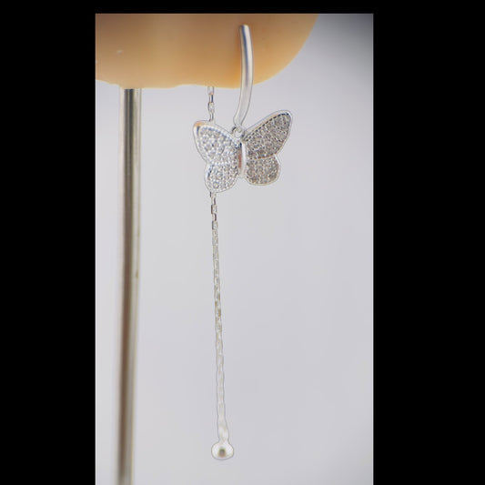 Arete Mariposa Colgante en Plata 925