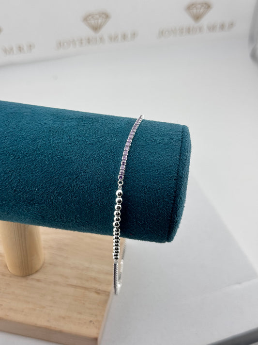 Pulsera Duo Brillo Ajustable – Plata 925