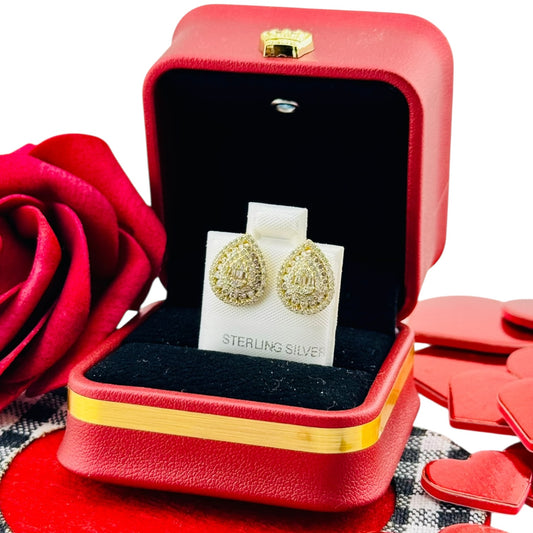 Aretes Gota Clásica Brillo Imperial – Plata 925 Bañada en Oro