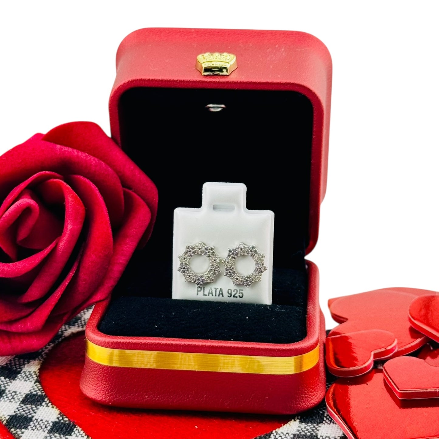 Aretes Corona Circular Plata 925