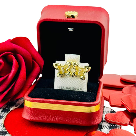 Aretes Mariposa Luxury – Plata 925 Bañada en Oro