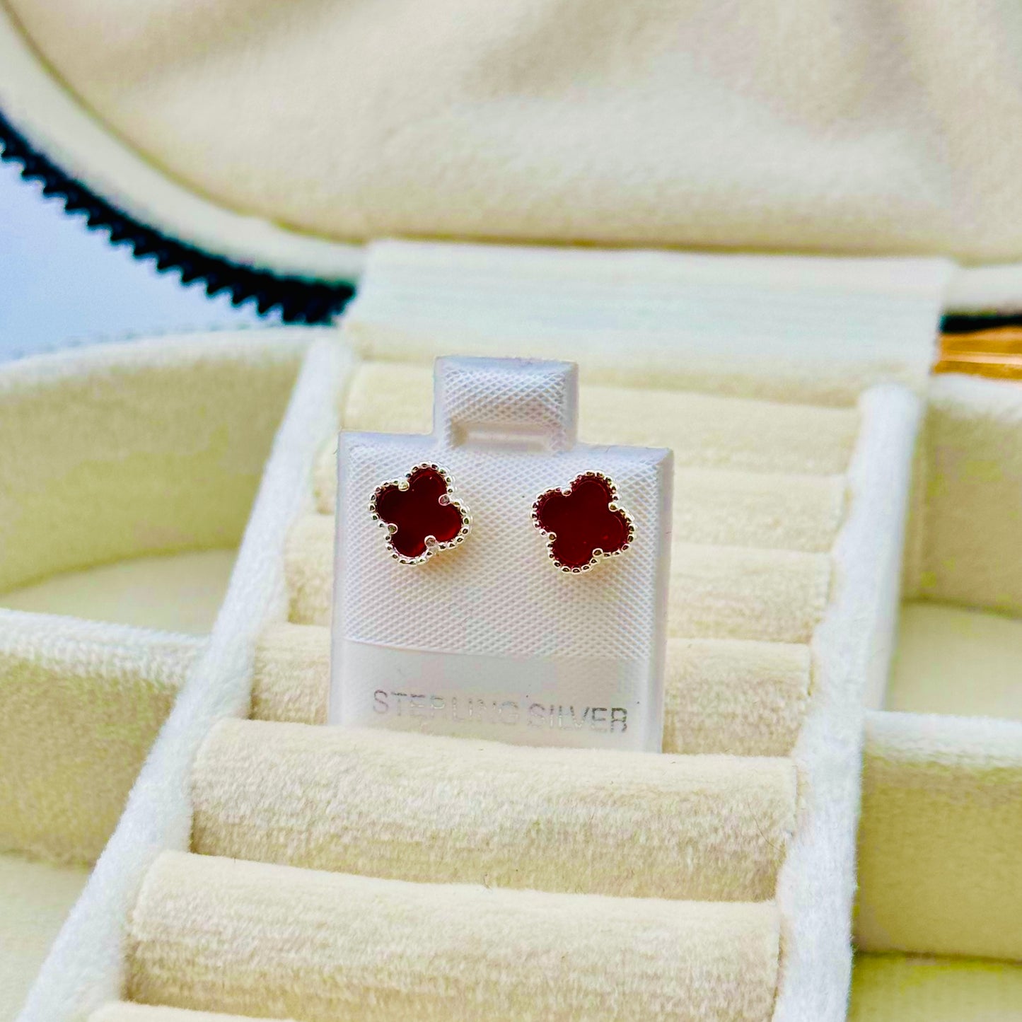 Aretes trébol clásicos en Plata 925 – 7 mm