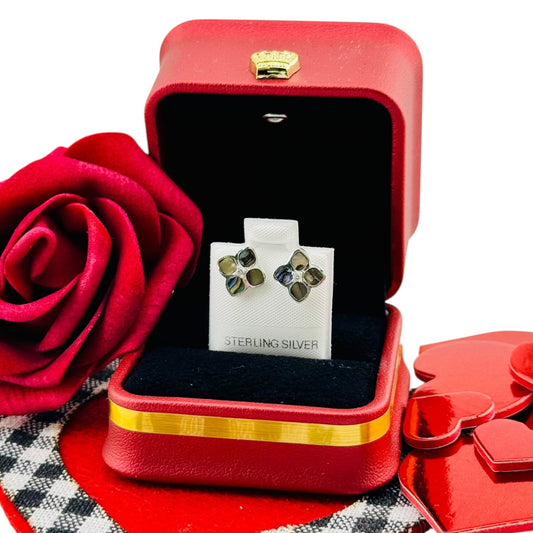 Aretes Trébol Multicolor Tipo Stud en Plata 925