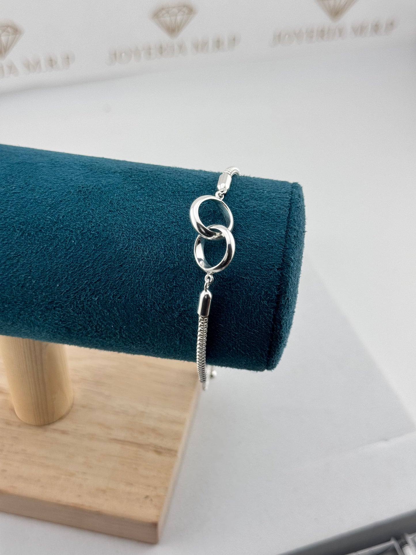 Pulsera Doble Aro Entrelazado Ajustable – Plata 925