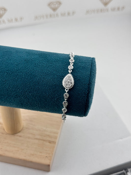 Pulsera Gota Pavé Ajustable – Plata 925
