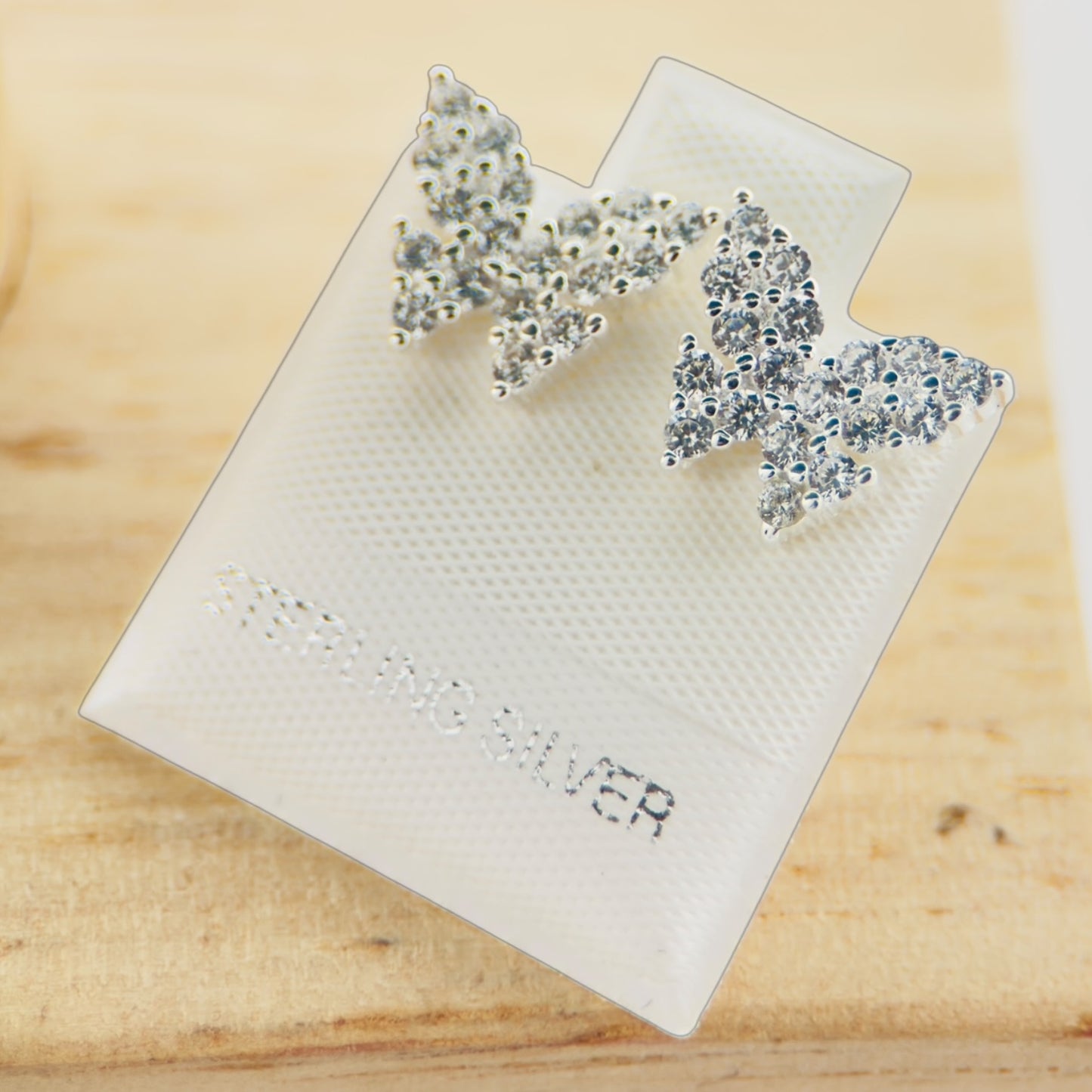 Aretes Plata 925 Mariposa de Zirconias Brillantes