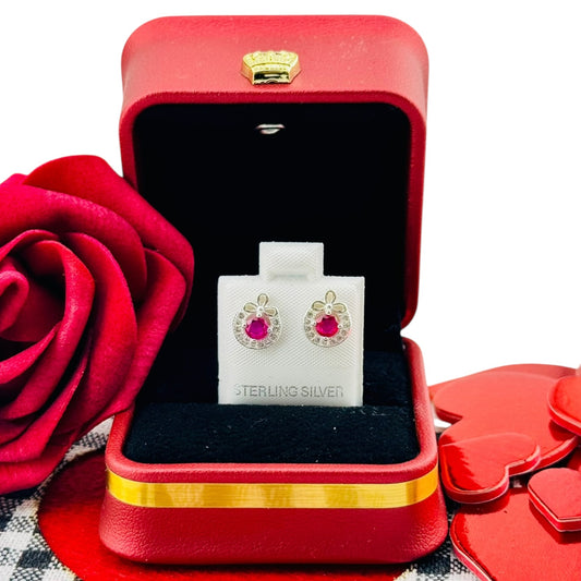 Aretes Mini con Lazo Plata 925 con Zirconia