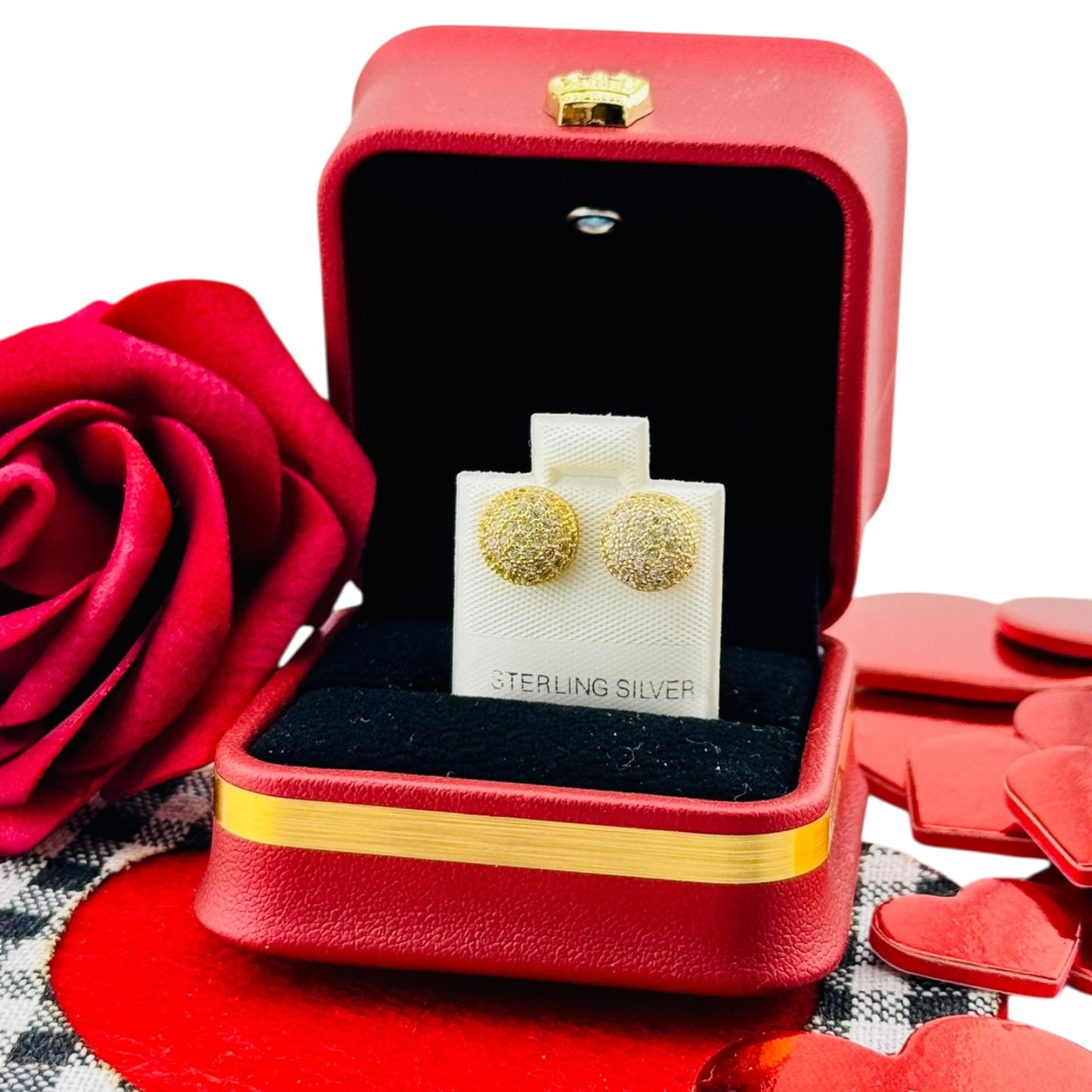 Aretes Esfera Pavé Clásica – Plata 925 Bañada en Oro