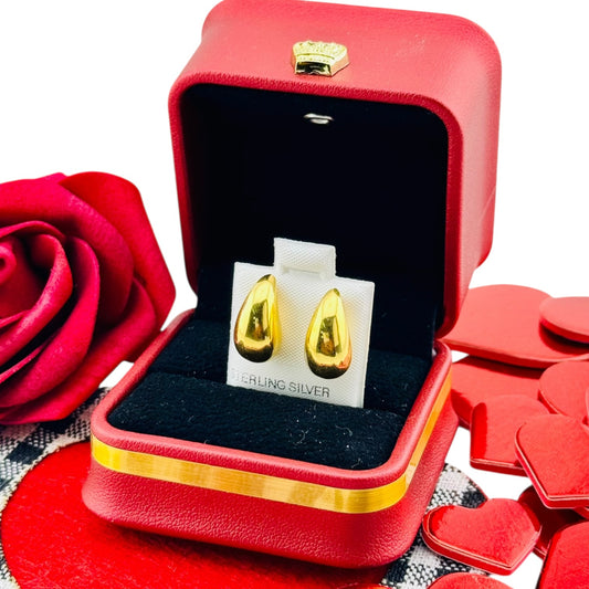 Aretes Gota Minimalista – Plata 925 Bañada en Oro