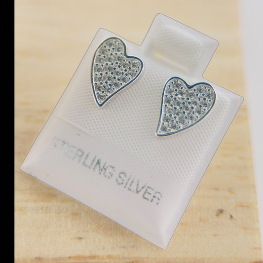 Aretes Plata 925 Corazón Luminoso