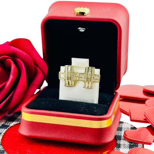 Aretes Mancuerna Urbano Gold – Plata 925 Bañada en Oro