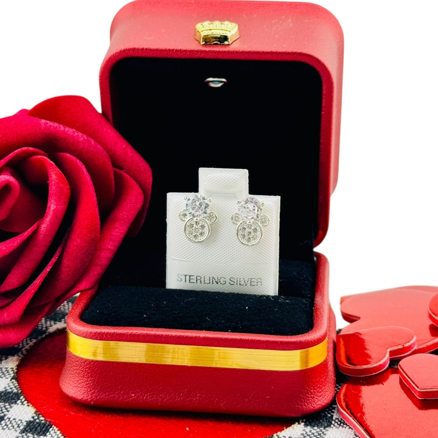 Aretes Silueta Mickey Plata 925