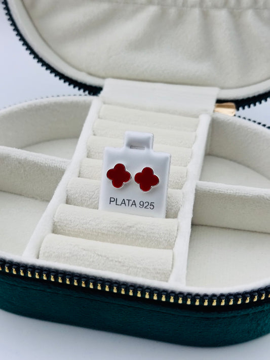 Aretes Trébol Clásico en Plata 925