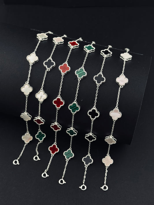 Pulsera trébol plata 925