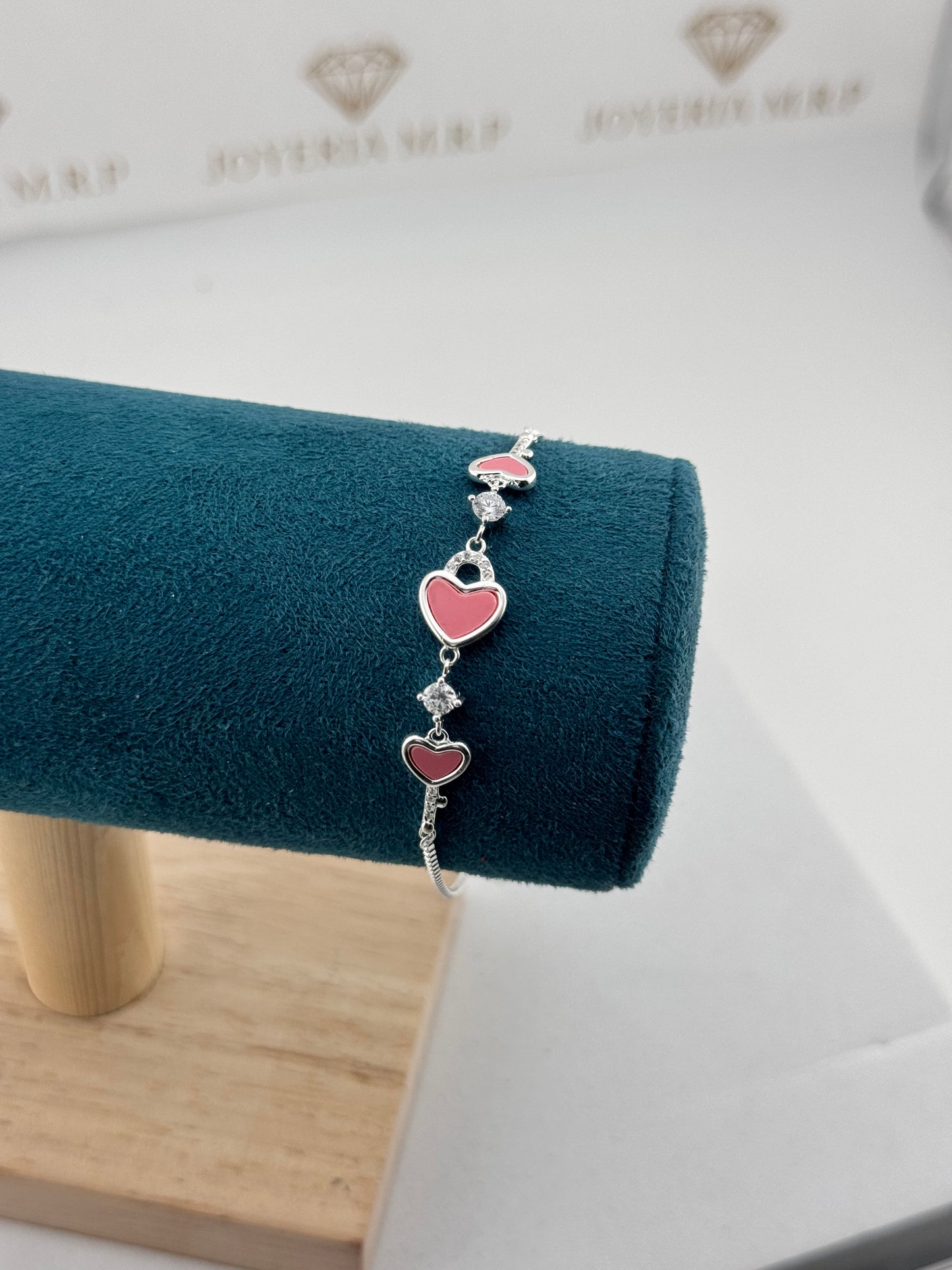 Pulsera Corazones Elegance Ajustable – Plata 925