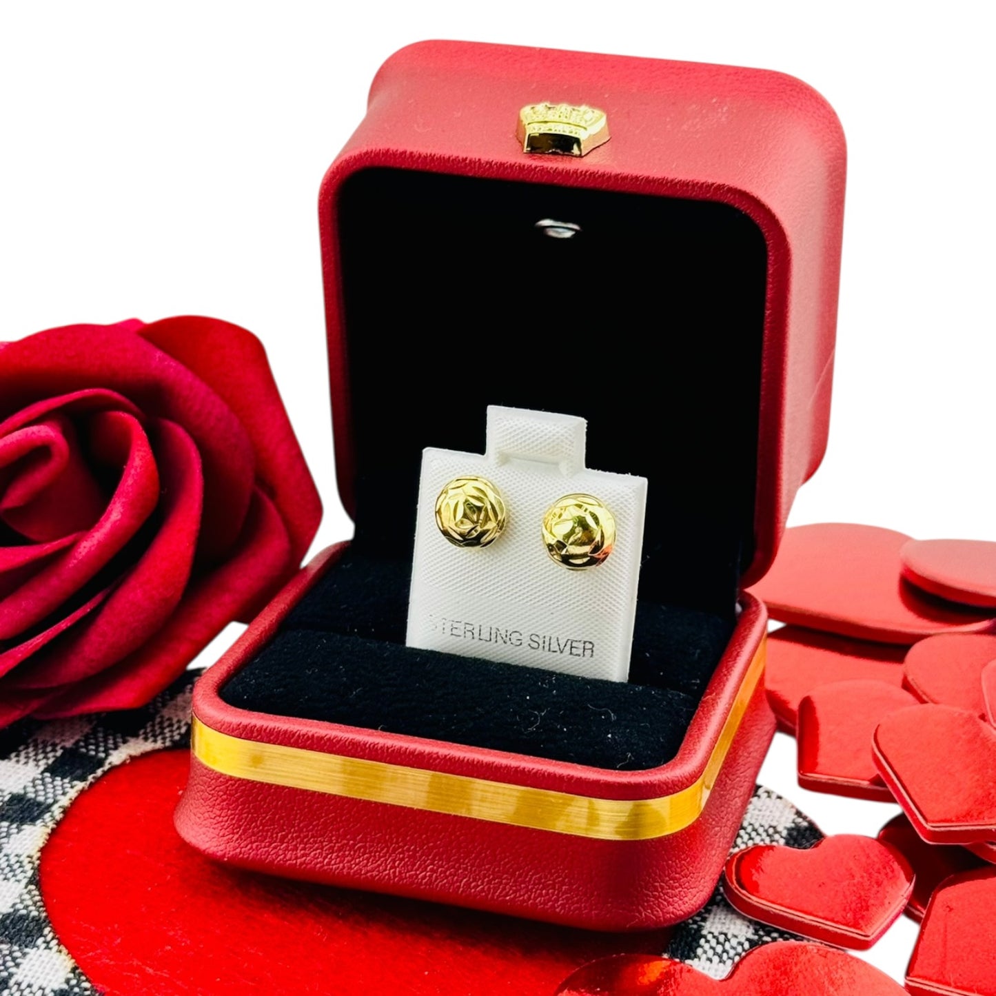 Aretes Esfera Texturizada Brillo Dorado Plata 925