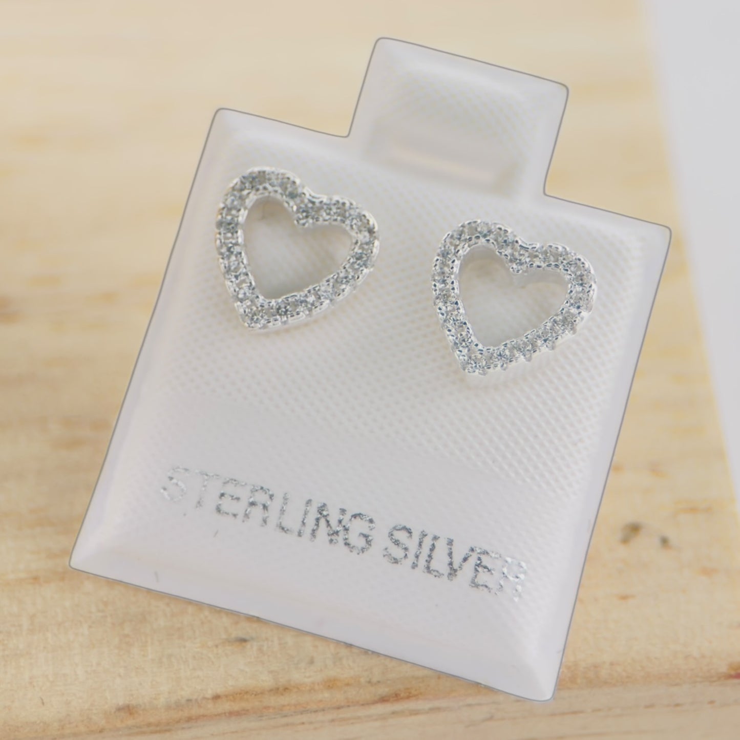 Aretes Corazón Brillante Plata 925