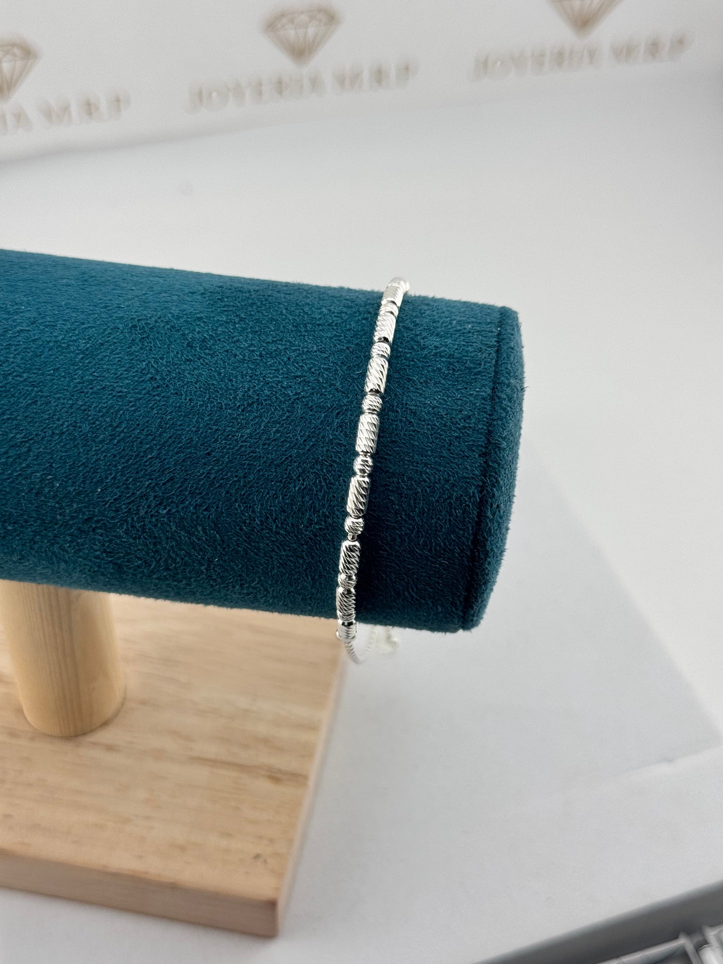 Pulsera Cilindros Texturizados Ajustable – Plata 925