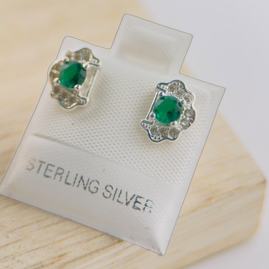 Aretes Plata 925 Marco Vintage Verde