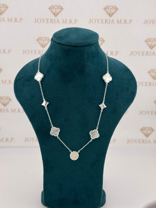 Gargantilla Estrellas & Clover – Plata 925