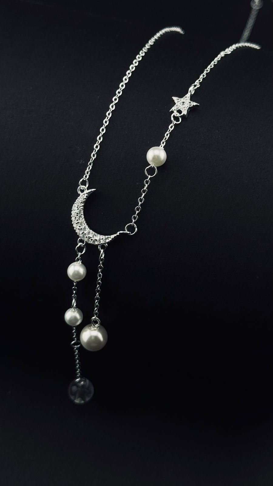 Collar Luna y Estrella con Perlas – Magia Celestial en Plata 925
