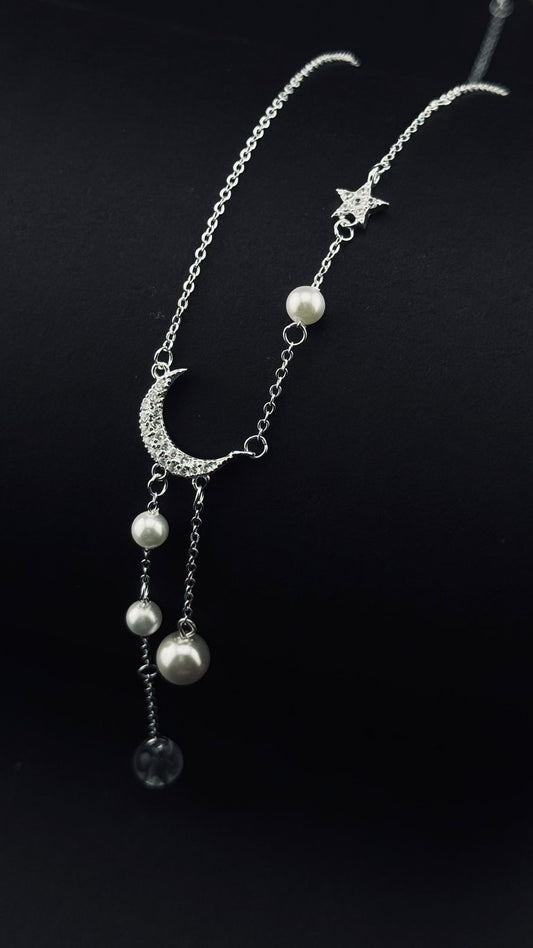 Collar Luna y Estrella con Perlas – Magia Celestial en Plata 925