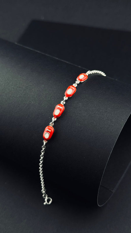 Pulsera Zapatillas Rojas Plata 925