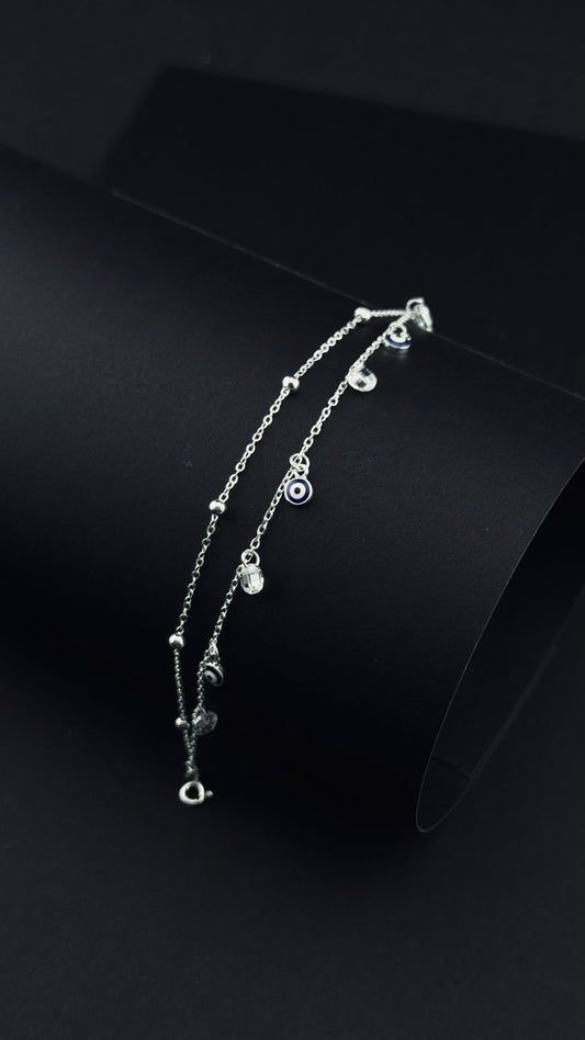 Brazalete Mirada Protectora de Plata 925 Italiana