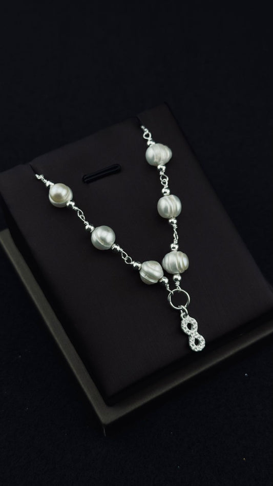 Collar "Infinito Perlado" en Plata 925