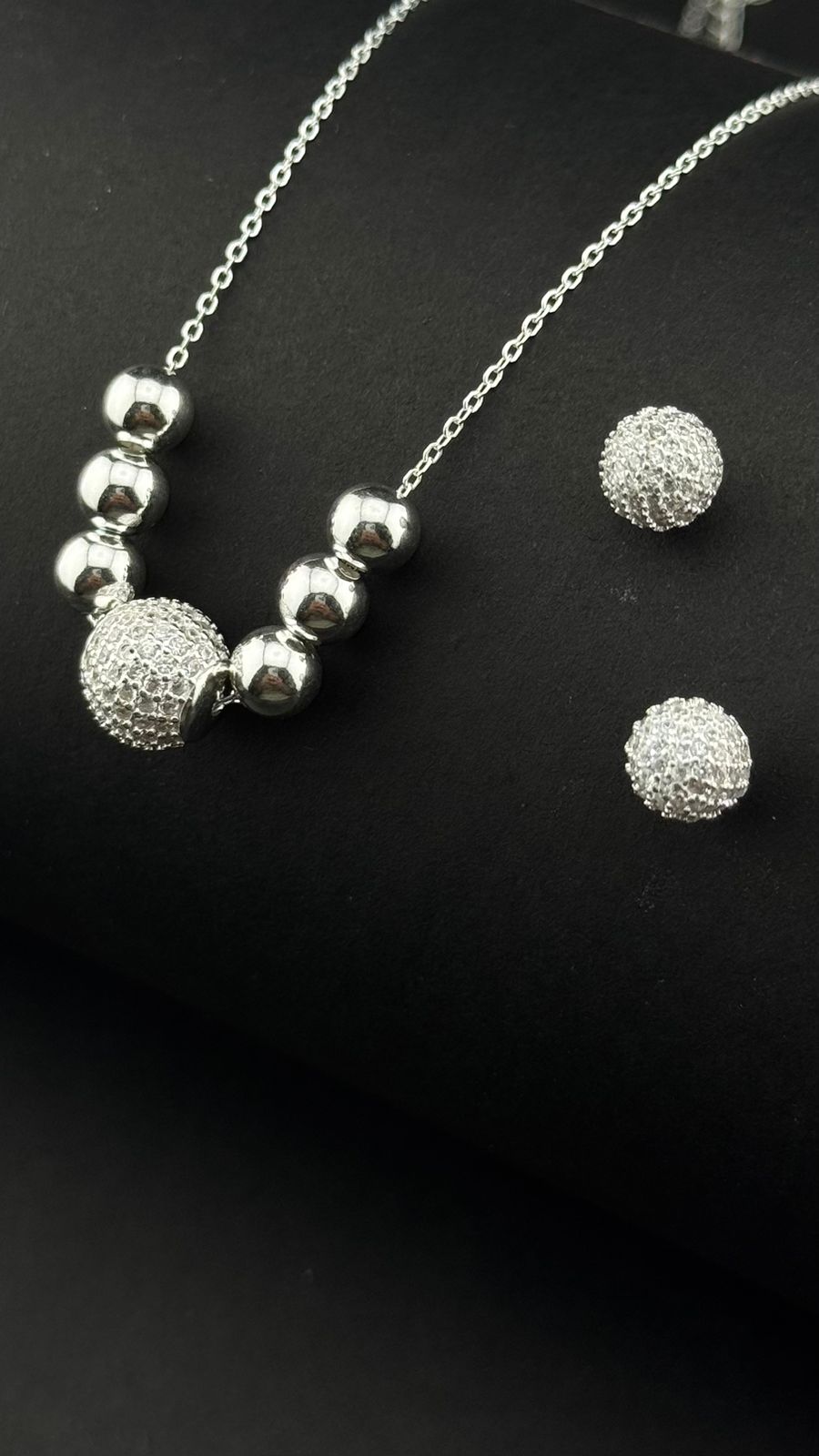 Set "Esferas de Luz" con Circonitas en Plata 925