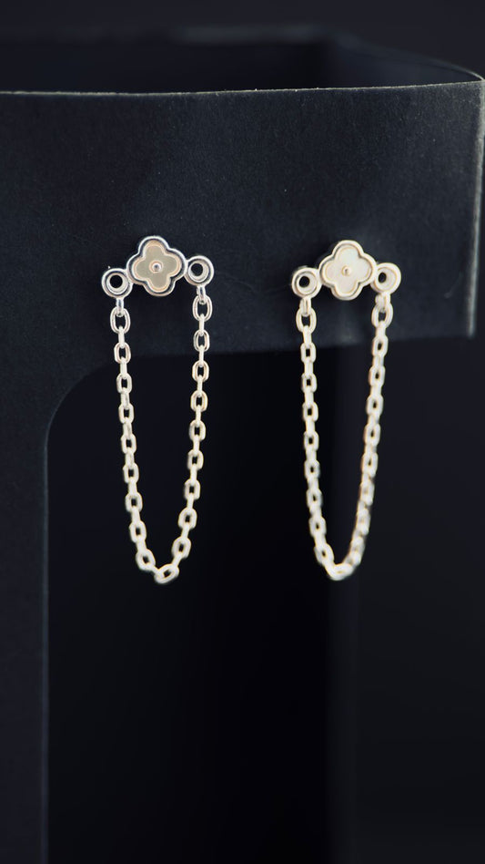 Pendientes Colgantes "Trébol Delicado" en Plata 925
