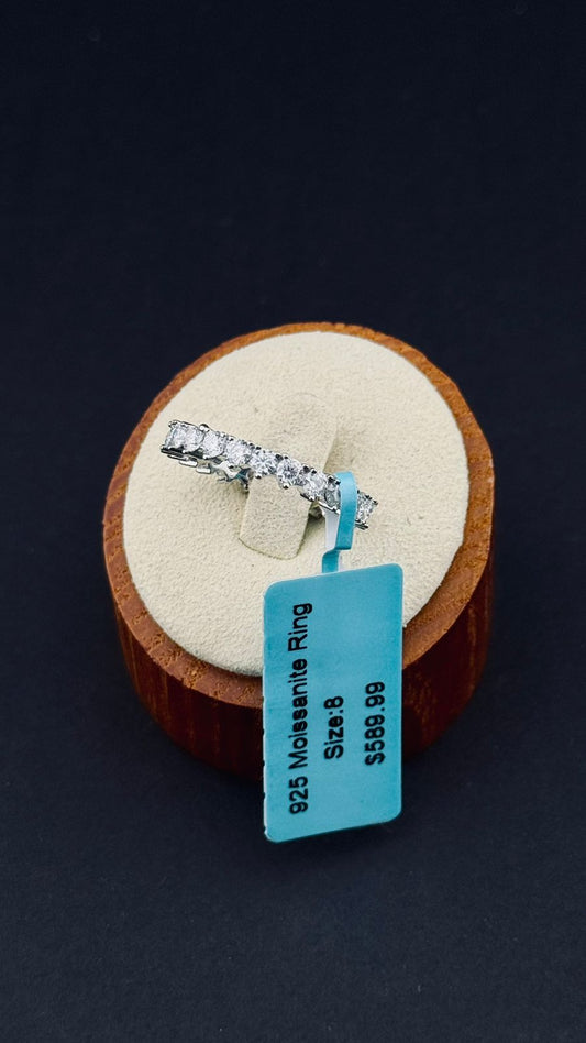 Anillo "Eternidad de Moissanita" con Circonitas en Plata 925