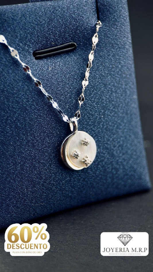 Collar "Luna y Estrellas" con Circonitas en Plata 925