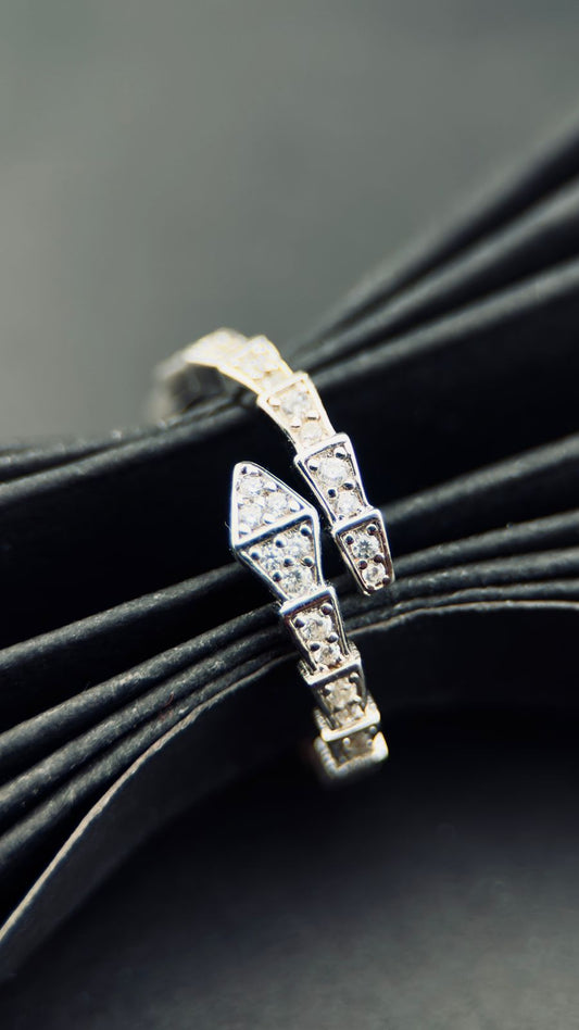Anillo "Serpiente de Brillo" con Circonitas en Plata 925