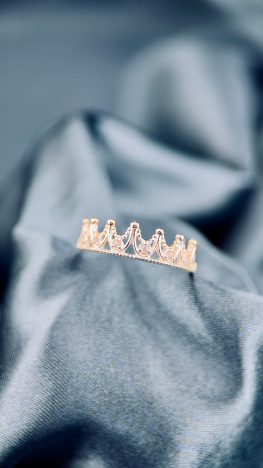 Anillo corona real en plata italiana 925