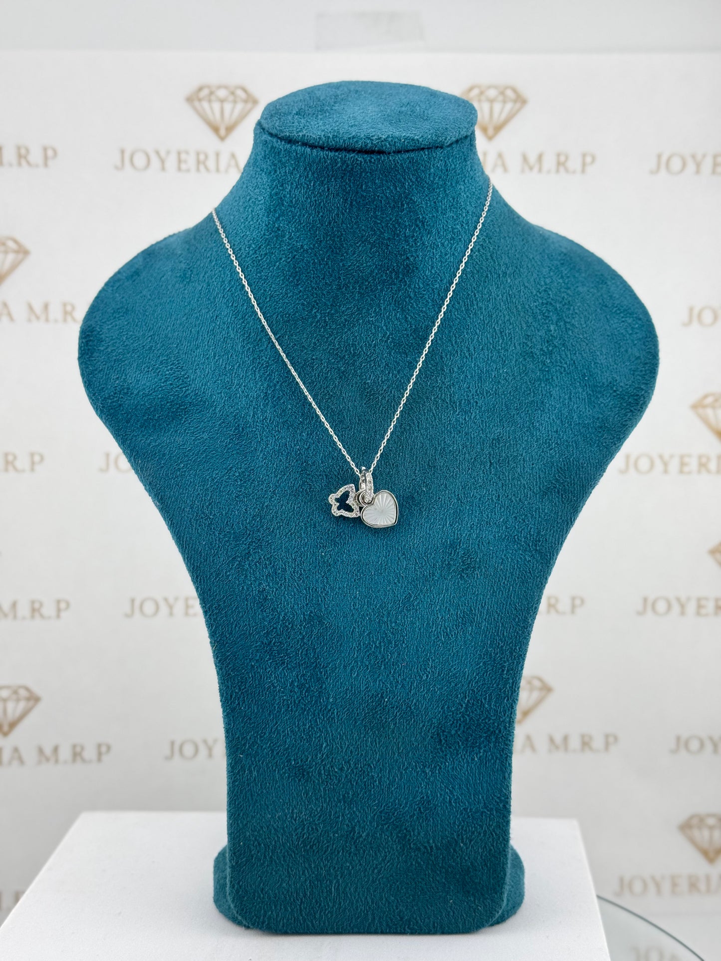 Gargantilla Doble Encanto Corazón & Trébol – Plata 925